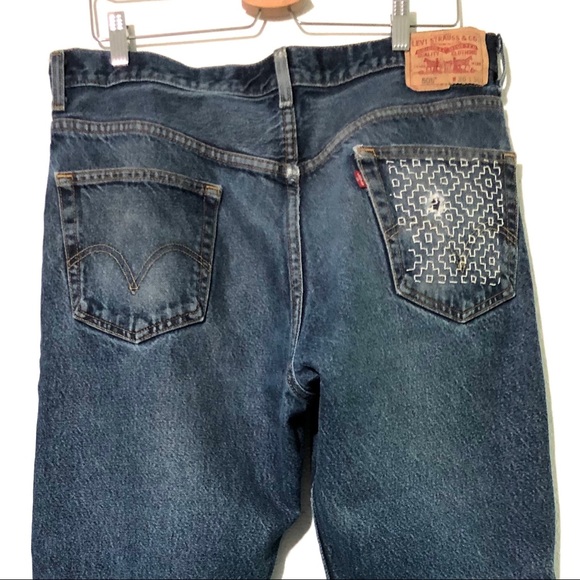 Levi’s 505 36X30 Custom Mended Jeans - Picture 8 of 8